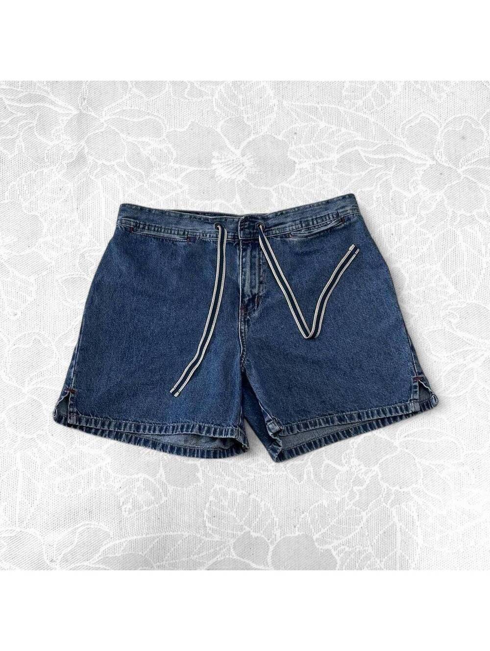 L.A. Blues Vintage Denim Zip-Fly Tie Waist Shorts - Size 6